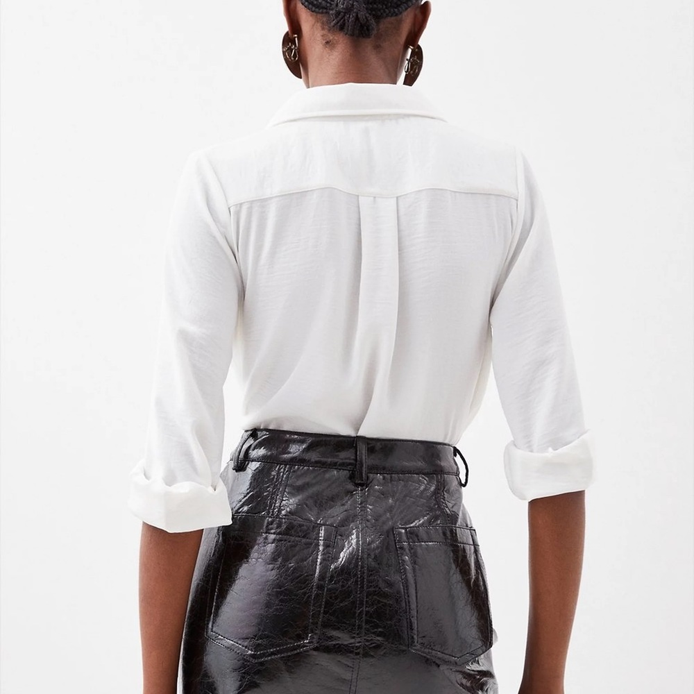 Karen Millen Metallic Faux Leather Mini Skirt - Picture 2 of 8